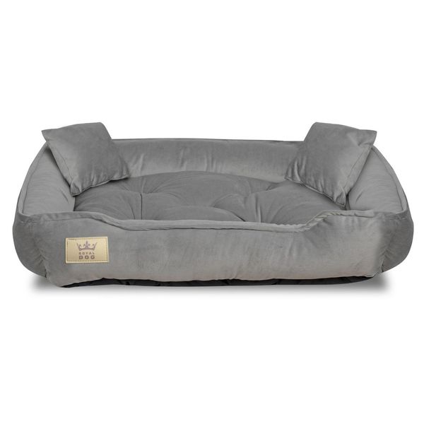Letto Per Cani, Box, 75X65 Cm, Velluto Grigio-image