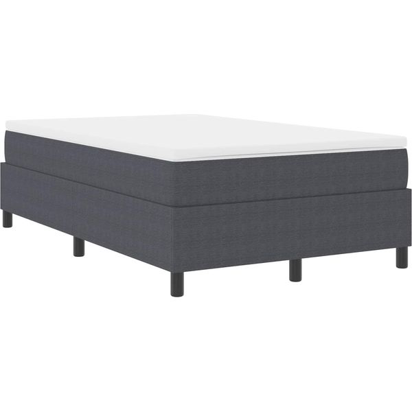 Vidaxl Struttura Letto A Piattaforma Grigio Scuro 120 X 190 Cm Tessuto-image