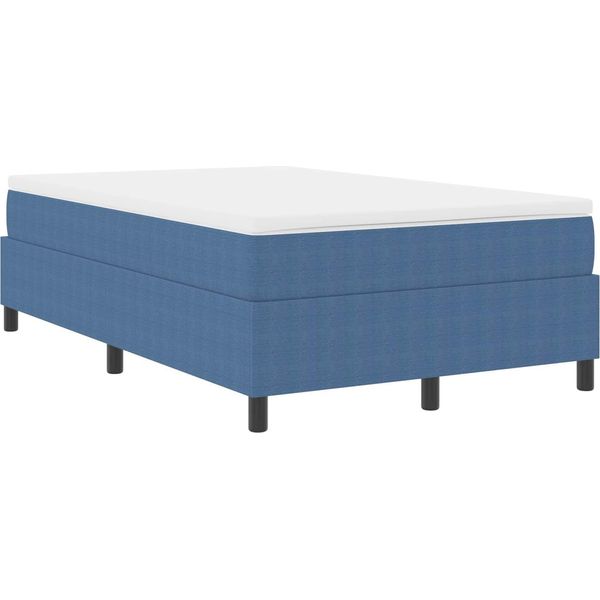 Vidaxl Struttura Letto A Piattaforma Blu 120 X 200 Cm In Tessuto-image