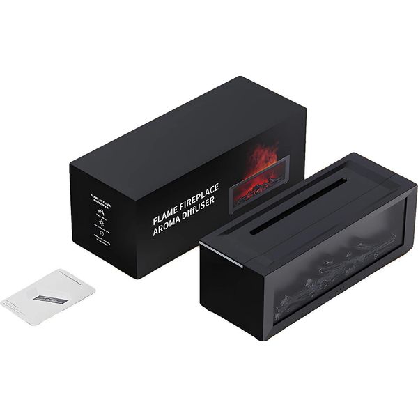 Umidificatore Per Aromi, Effetto Fiamma, Diffusore Di Oli Essenziali, Nero-image