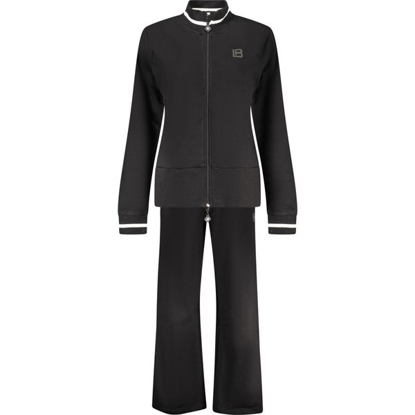 Tuta Da Donna Nera: Tuta Sportiva Con Cerniera E Coulisse-image