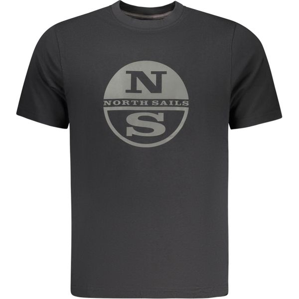 T-Shirt Da Uomo A Maniche Corte Con Scollo Rotondo E Logo Stampato In Nero-image