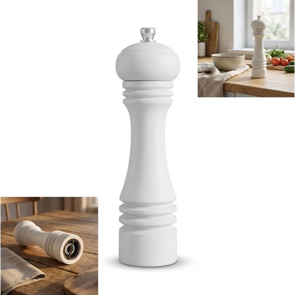 Macinino In Legno Pere Pepe 23,5 Cm Bianco Ceramica Premium Cucina-image