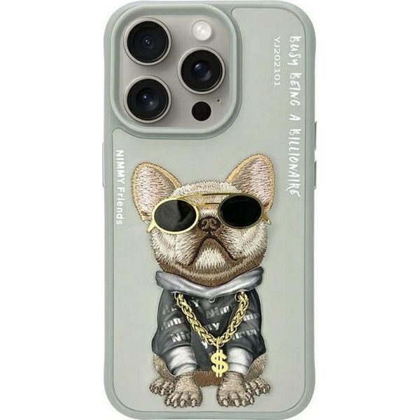 Nimmy Etui Iphone 15 Pro 6.1 Szary/Gray Glasses Cool Dog-image