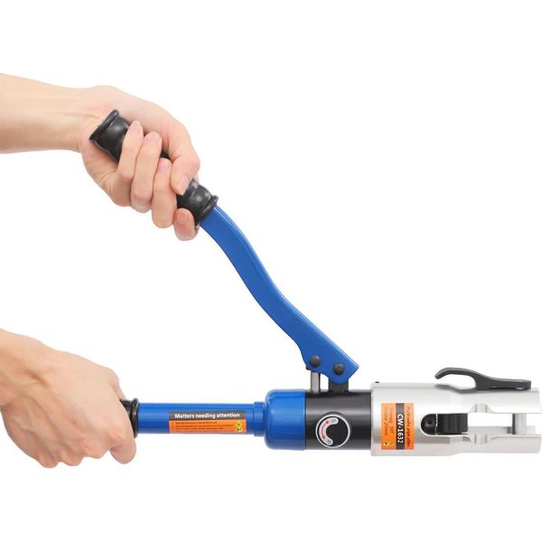 Pressa Manuale Per Tubi - Pinze Di Pressatura U/Th - Forza Di Pressatura 10 T - 8 Ganasce - U16/20/25/32 E TH16/20/26/32 Mm - Per Tubi Pex/Pb - Blu Scuro-image