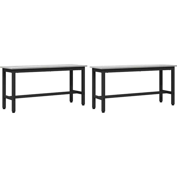 Syfax™ Panchina Da Pranzo 2 Pcs Grigio Sonoma 100 X 32,5 X 48,5 Cm-image