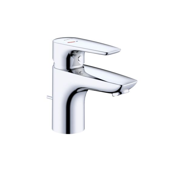 Kludi Pure&Solid Mitigeur Monocommandé Pour Lavabo, Hauteur De Bec 75Mm, Avec Garniture D'éCoulement, Ecoplus, Chrome, 343880575WR4, 343880575WR4-image