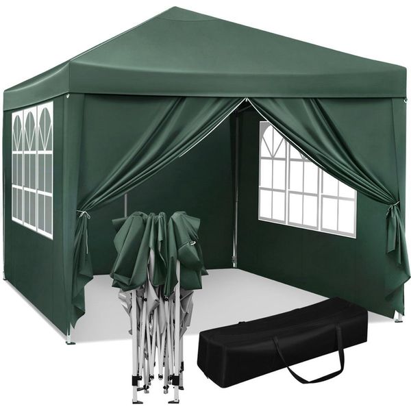 Tenda Per Feste - Verde - Facile Da Montare - Resistente Alle Intemperie - Idrorepellente - 3X3M-image