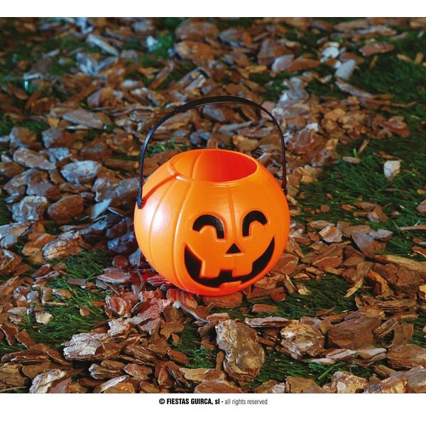 Cesto Di Decorazione Di Zucca Di Halloween Collezione Di Caramelle Accessori Per Feste Accessorio Spaventoso Celebrazione Evento Decorazione Cesto Di Zucca, Colore: Arancione-image