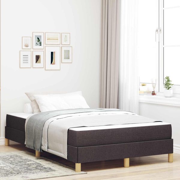 Maison Exclusive - Letto Boxspring Con Materasso Marrone Scuro 120 X 200 Cm Tessuto-image