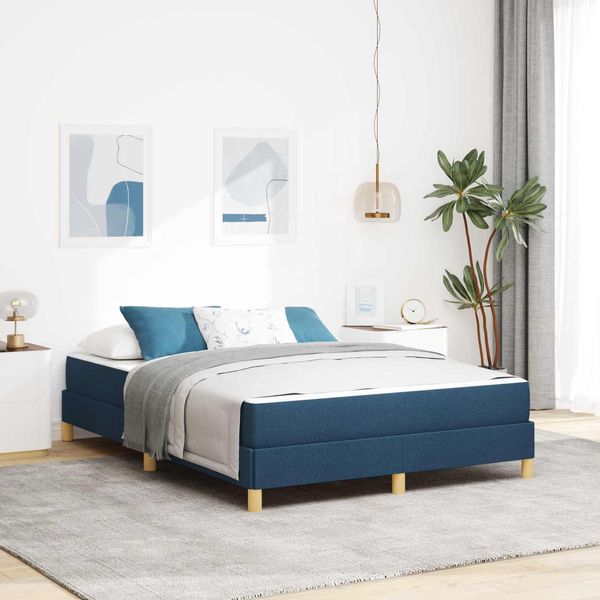Maison Exclusive - Letto Boxspring Con Materasso Blu 140 X 200 Cm Tessuto-image