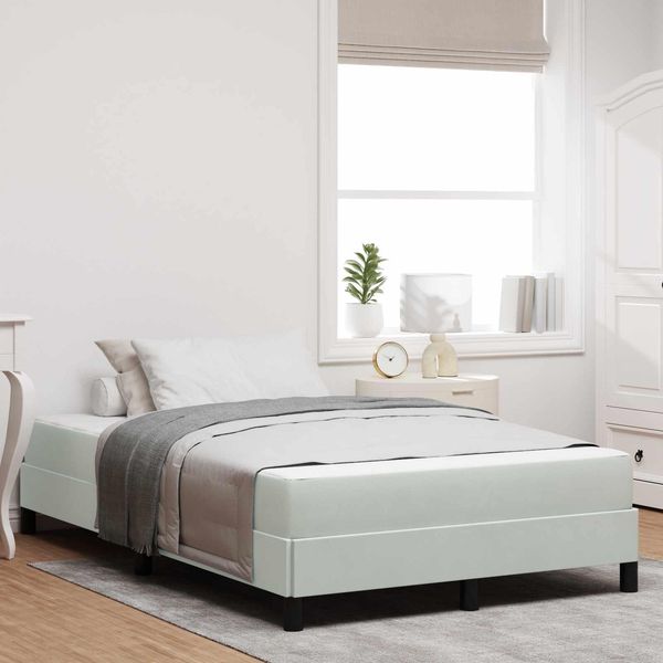Maison Exclusive - Letto Boxspring Con Materasso Grigio Chiaro 120 X 190 Cm Tessuto-image