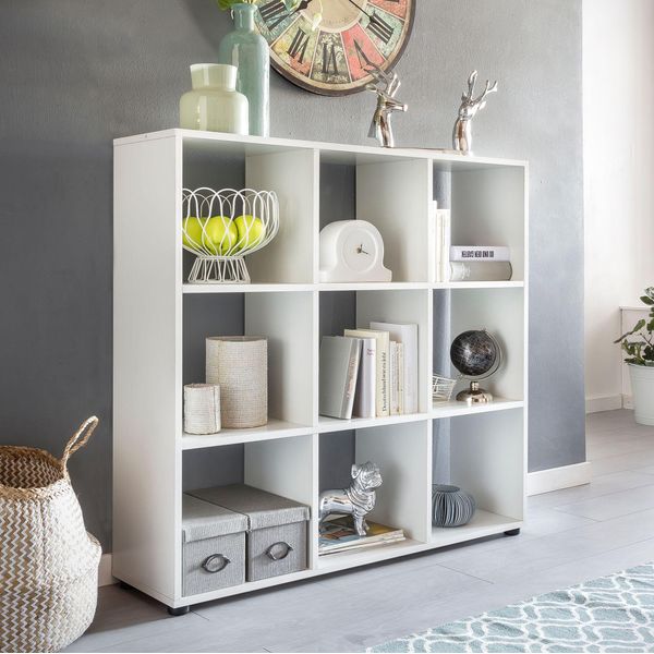 Libreria Di Design Zara A 9 Scomparti Bianca 108 X 104 X 29 Cm-image