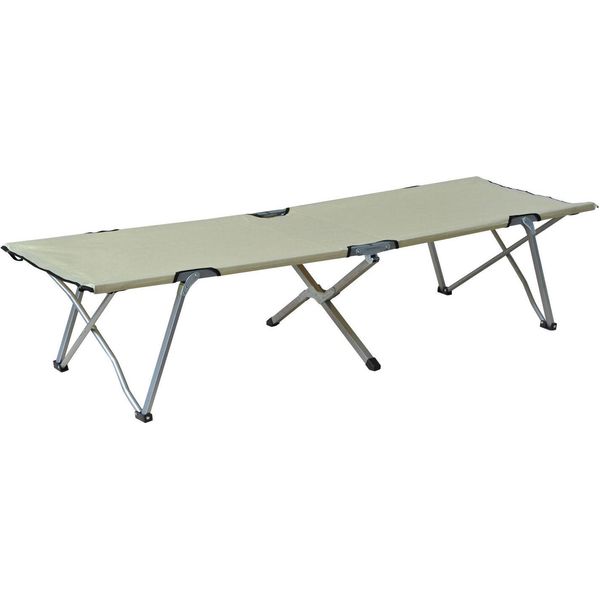 Outsunny Lettino Da Campeggio Lounger Letto Pieghevole Con Borsa Mobili Da Campeggio Beige-image
