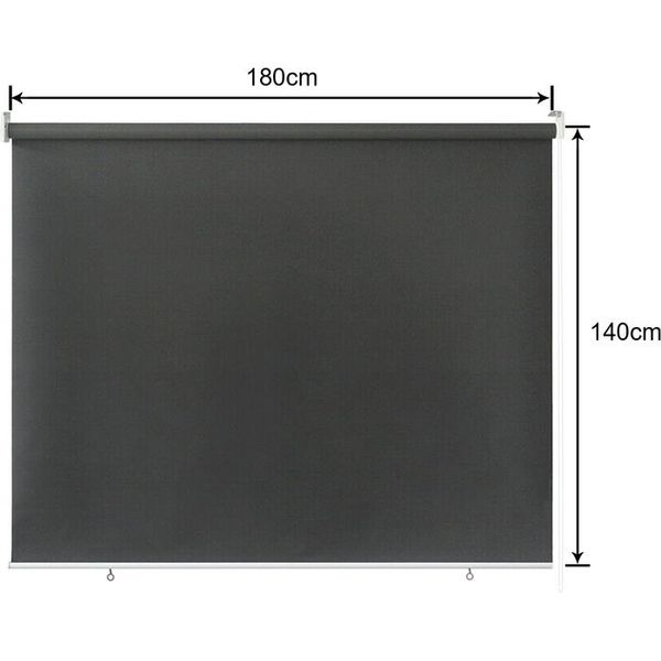 Jiubiaz Tenda Verticale 180 X 140 Cm Tenda Da Sole Per Balcone, Tenda Verticale Resistente Ai Raggi Uv, Protezione Dal Vento E Privacy, In Metallo E Poliestere, Antracite-image