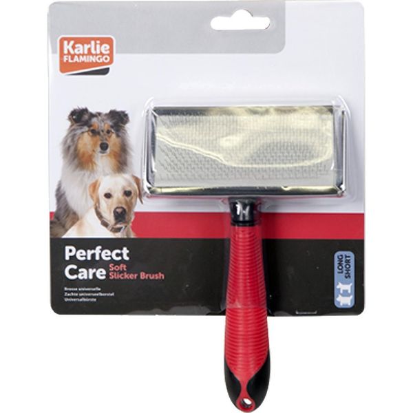 Spazzola Per Cani Karlie Professional - Spazzole Per Cani - L - Gomma - Rosso/Nero - 18X11,5 M-image