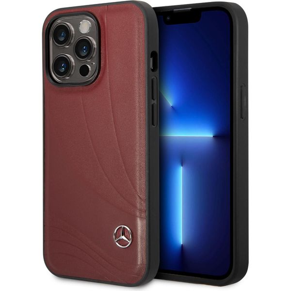 Mercedes Mehcp14L8Rolr Iphone 14 Pro 6.1 Czerwony/Red Custodia Rigida In Pelle Wave Patern-image