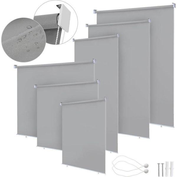 Tenda Da Sole Verticale Jopassy Tenda Da Sole Verticale Tenda Da Balcone Protezione Dal Vento Tenda A Rullo Laterale Schermo Privacy Protezione Solare Resistente Ai Raggi Uv Grigio 180X140Cm-image