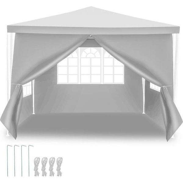 Yakimz Gazebo Da Giardino Con 3 Pannelli Laterali Rimovibili Tenda Portatile Impermeabile Tenda Da Festa Con Tubi A Spirale E Grandi Finestre, Per Feste Matrimoni Campeggio-image