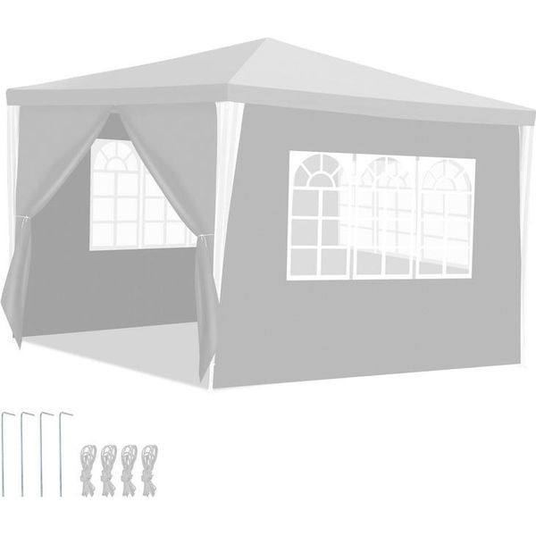 Tenda Gazebo Da Giardino Yakimz - Pratica Tenda Da Spiaggia, Facile Da Montare Con Easy-Klett, Ideale Per Feste Bianco 3X3M-image