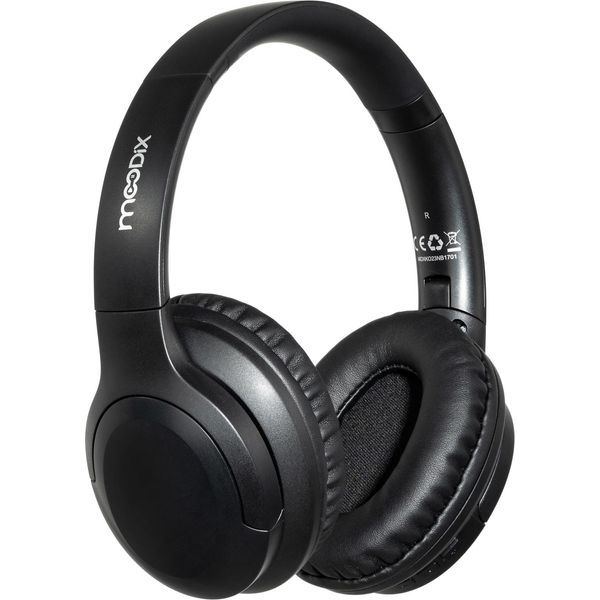 Moodix Anc Bluetooth On-Ear Headphones, Cuffie Wireless A Cancellazione Attiva Del Rumore Compatibili Con Android E Iphone, Cuffie Over-Ear Con Bassi Profondi, Nero-image