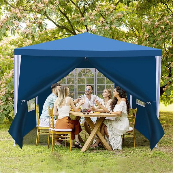 Padiglione Tolletour Per Eventi Aziendali - Facile Da Montare, Tenda Da Festa Perfetta Per Il Giardino Blu 3X3M-image