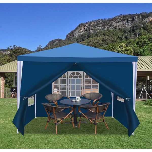 Padiglione Impermeabile - Padiglione Da Patio Con Bulloni, Tenda Da Giardino Perfetta Per Le Feste Blu 3X3M-image