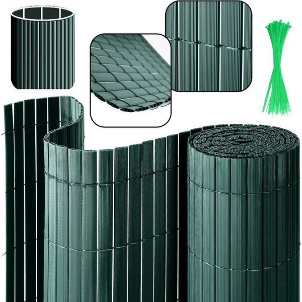 Tolletour Schermo Privacy In Pvc Recinzione Privacy Verde Frangivento Per Giardino Balcone E Terrazza 120X500Cm-image