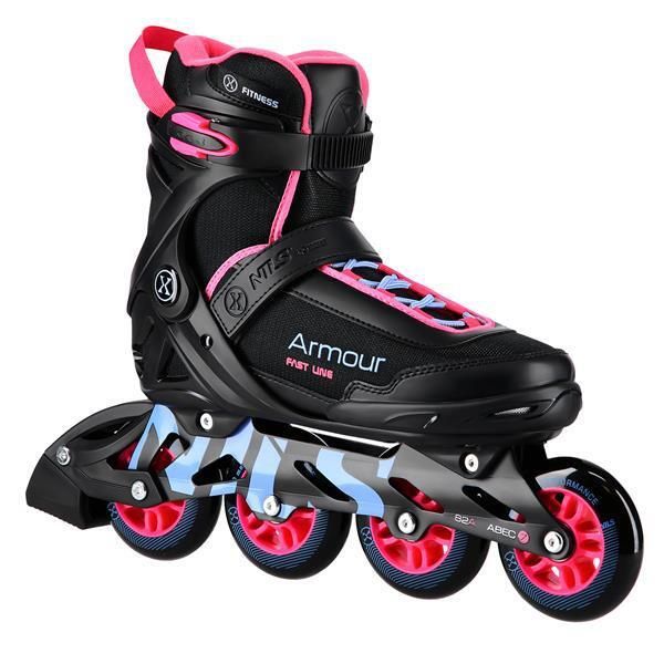 Pattini A Rotelle Nils Extreme NA22151 Armour Nero-Rosa 45-image