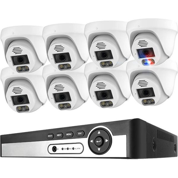 Sistema Di Telecamere Di Sicurezza, Risoluzione 4K, Riconoscimento Facciale Ai, 8CH Nvr 8 Cam 5MP, Nessuno-image