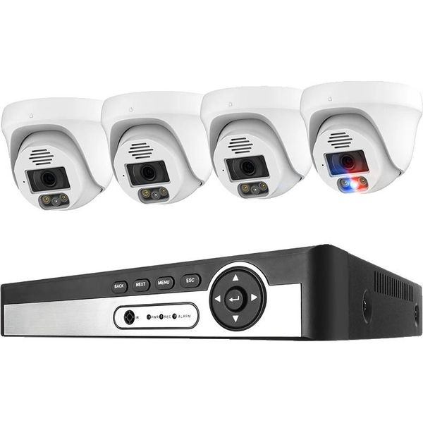 Sistema Di Telecamere Di Sicurezza, Risoluzione 4K, Riconoscimento Facciale Ai, 8CH Nvr 4 Cam 5MP, 4T-image