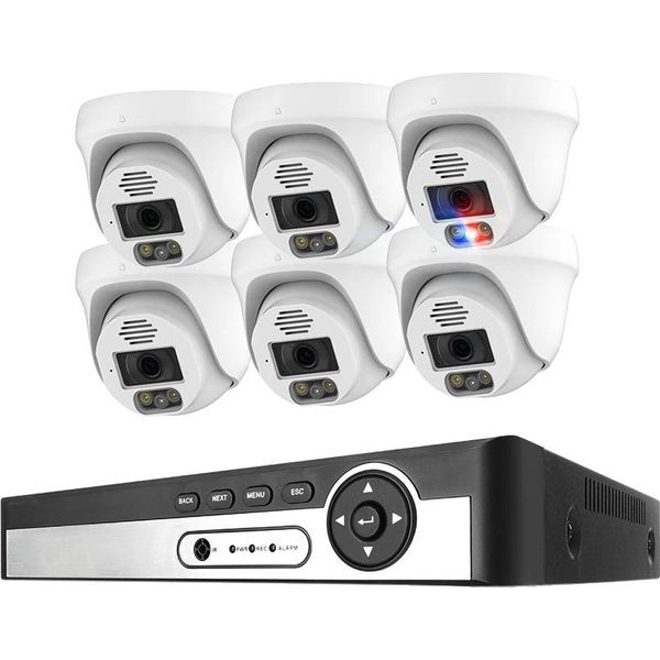 Sistema Di Telecamere Di Sicurezza, Risoluzione 4K, Rilevamento Facciale Ai, 8CH Nvr 6 Cam 5MP, Nessuno-image