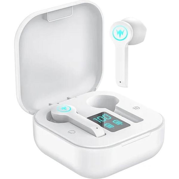 Moodix Auricolari Bluetooth, Display Lcd, Bianco - Senza Fili, Microfono, Smart Touch, Compatibile Con Android E Ios-image