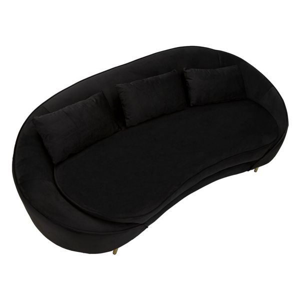 Divano 3 Posti Oslo Concuscini Nero Cm 185X84X68-image