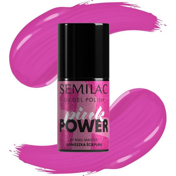 Semilac | Smalto Per Unghie Ibrido - Pink Power - 7Ml - Copertura Totale - Rosa Classico - Dura Fino A 3 Settimane-image