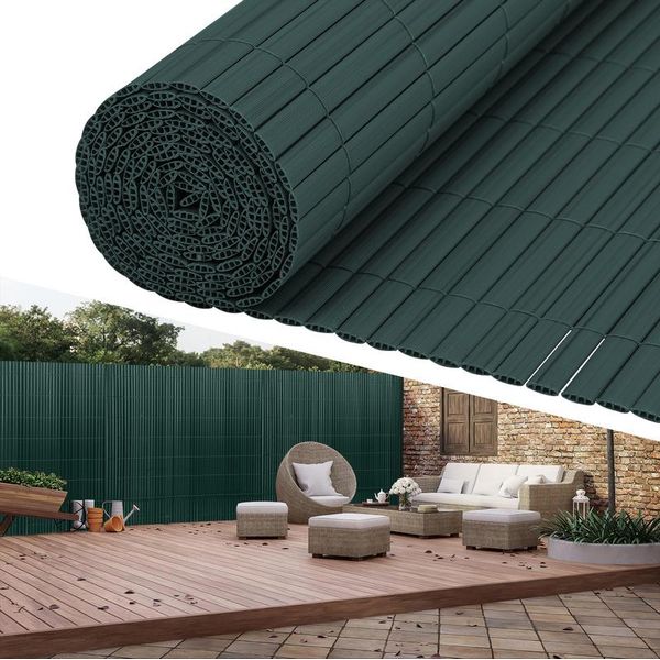 Jopassy Pvc Privacy Screen Mat Privacy Fence Privacy Screen For Fence Balcony Green 1.2 X 5M-image