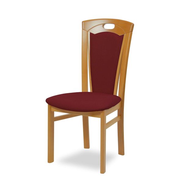 Esszimmerstuhl Home Affaire "Ferdi Made In Italy, Massivholz", Buche, Bordea, Buche Natur, Bordeaux, B:48Cm H:100Cm T:57Cm, Massivholz, StüHle, Esszimmerstuhl, Bezug Feinstruktur (Wasser- Und Fleckabweisend) Oder Struktur-image