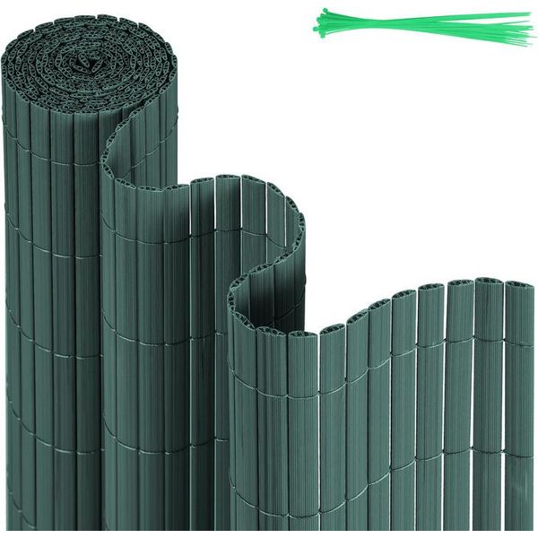 Jayseuw Pvc Privacy Schermo Mat Privacy Recinzione Balcone Frangivento Privacy Schermo Per Recinzione Verde 140X500Cm-image