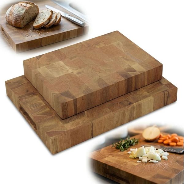Set Di Taglieri, End Grain, Storz, Legno Di Quercia, Oliato, 2 Pezzi, Massiccio-image