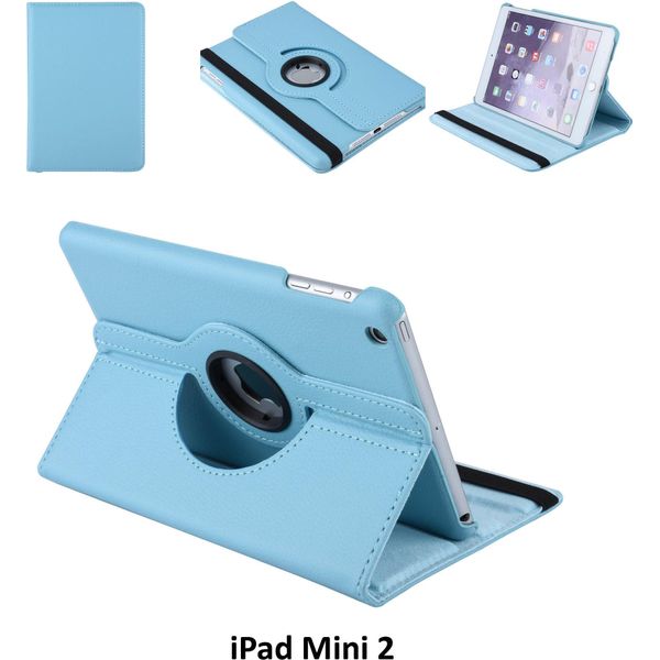 Custodia A Libro Per Tablet Apple Ipad Mini 2 Blu Ruotabile Per Ipad Mini 2 2 Posizioni Di Visualizzazione-image