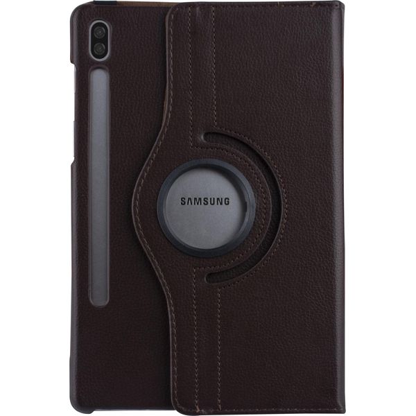 Custodia A Libro Marrone Per Tablet Samsung Tab S6 - Ruotabile A 360 Gradi-image