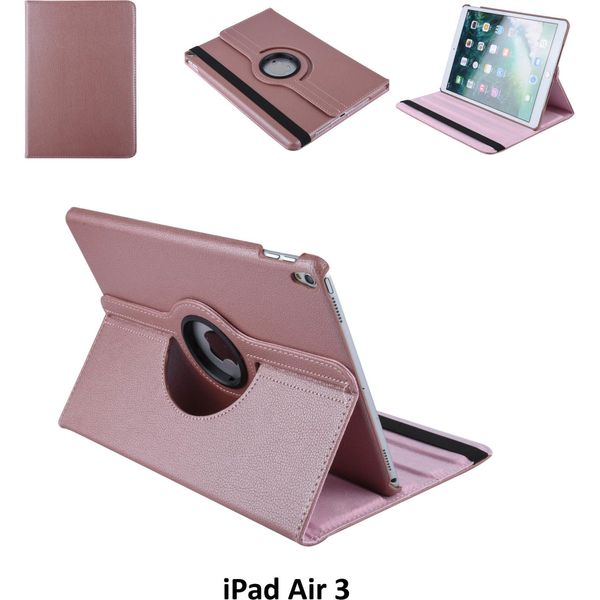 Custodia A Libro Per Tablet Apple Ipad Air 3 Ruotabile In Oro Rosa Per Ipad Air 3 2 Posizioni Di Visualizzazione-image