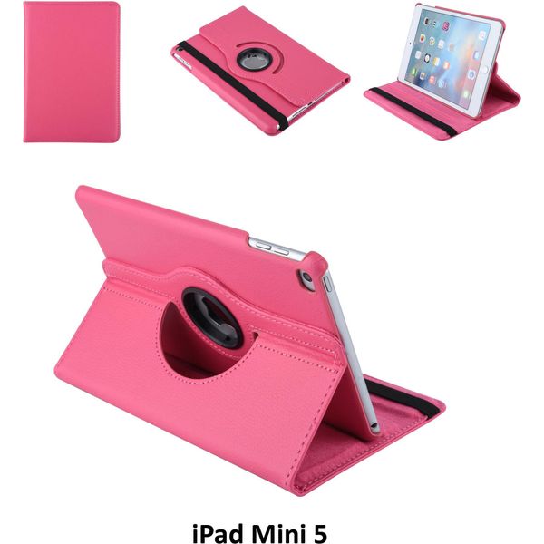 Custodia A Libro Per Tablet Apple Ipad Mini 5 Ruotabile Hot Pink Per Ipad Mini 5 2 Posizioni Di Visualizzazione-image