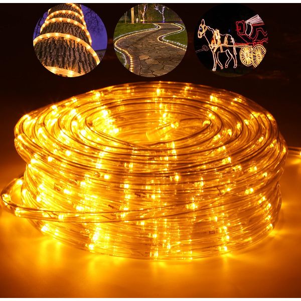 Hengda Led Luce Di Corda Set Completo Con Accessori Luci Di Fata Illuminazione Giallo 20 Metri Led Per Interni/Esterni Illuminazione Natalizia Decorazione Luce Di Corda-image