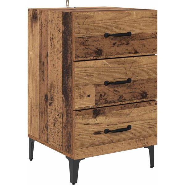 Vidaxl Comodino In Legno Recuperato 40 X 40,5 X 66 Cm Materiale A Base Di Legno-image