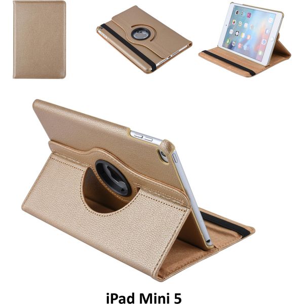 Custodia A Libro Per Tablet Apple Ipad Mini 5 Oro Ruotabile Per Ipad Mini 5 2 Posizioni Di Visualizzazione-image