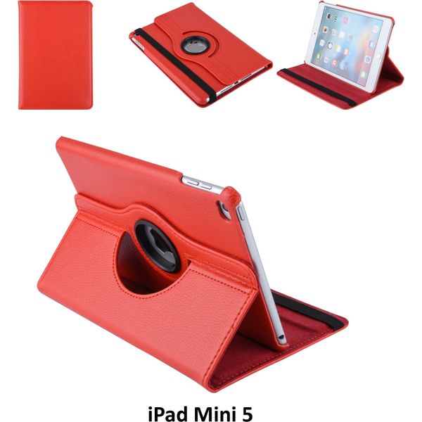 Custodia A Libro Per Tablet Apple Ipad Mini 5 Rosso Ruotabile Per Ipad Mini 5 2 Posizioni Di Visualizzazione-image