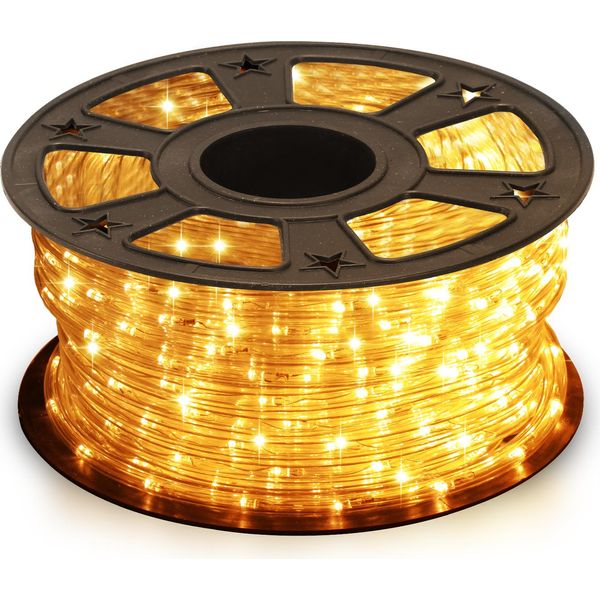 Aopunly Led Luce Di Corda Set Completo Con Accessori Luci Di Fata Illuminazione Giallo 30 Metri Led Per Interni/Esterni Illuminazione Natalizia Decorazione Luce Di Corda-image