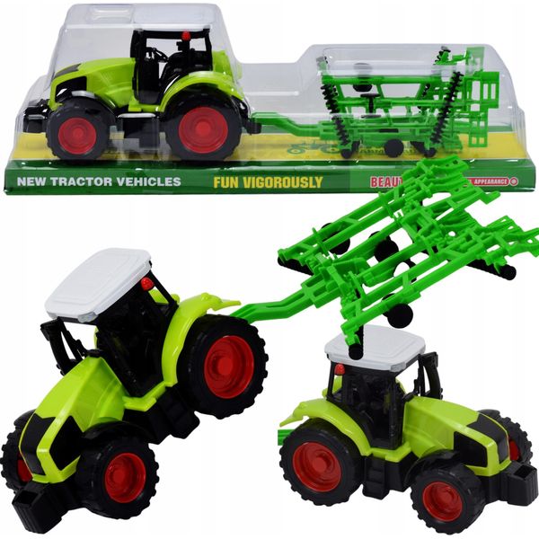 Set Di Giocattoli Lolex | Trattore - Con Rimorchio - 18 Cm - Macchina Agricola - Per Piccoli Agricoltori-image