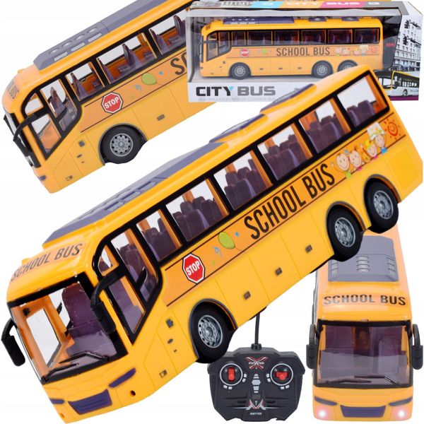 Lolex | Scuolabus Rc 1:30 - Giallo - Zremotocomandato - Con Luci E Suoni - Giocattolo Per Bambini-image